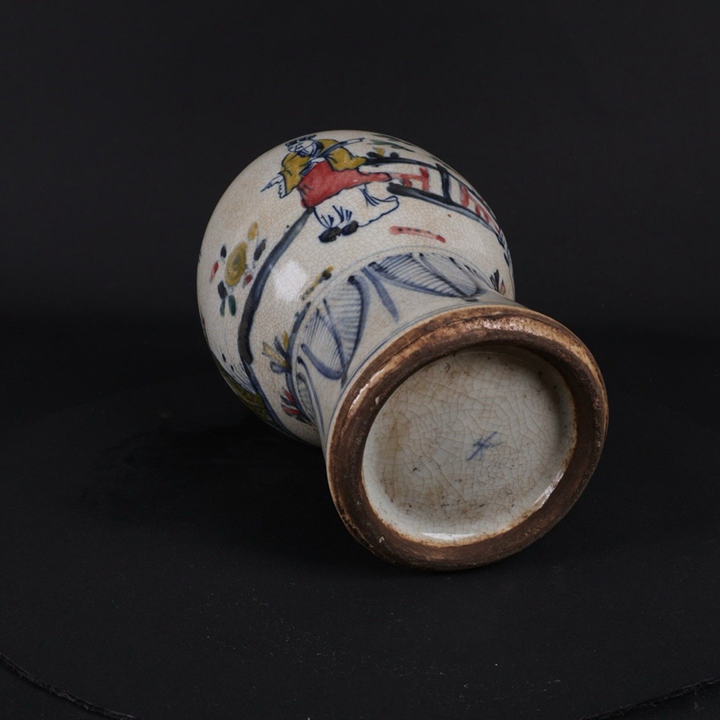 Colorful character story pattern plum vase