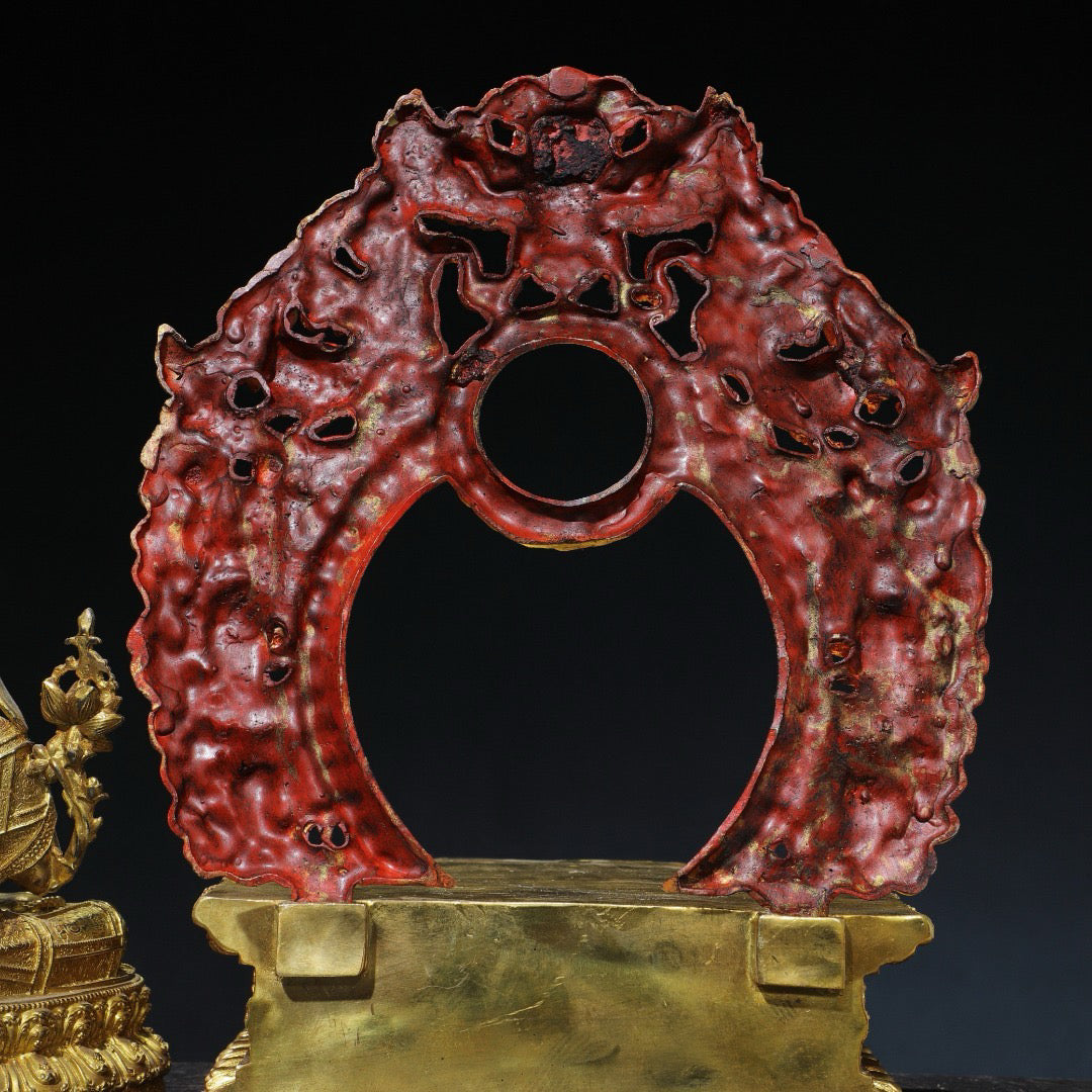 Chinese antique pure copper statue of Zongkhapa Buddha