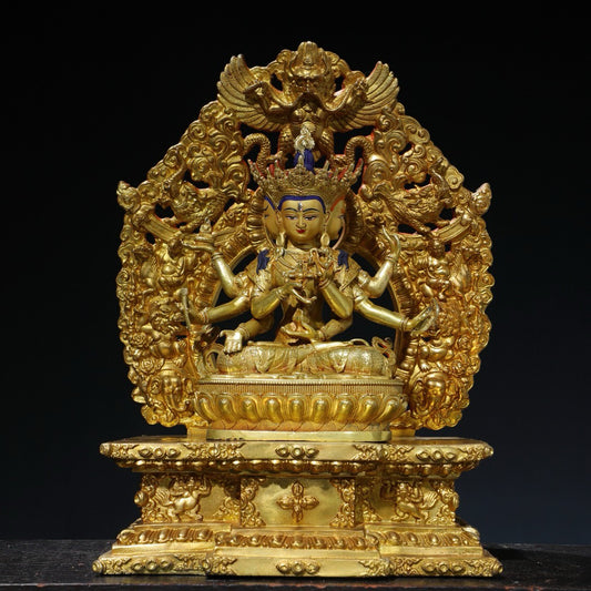 Chinese antique pure copper statue of the Holy Mother Buddha