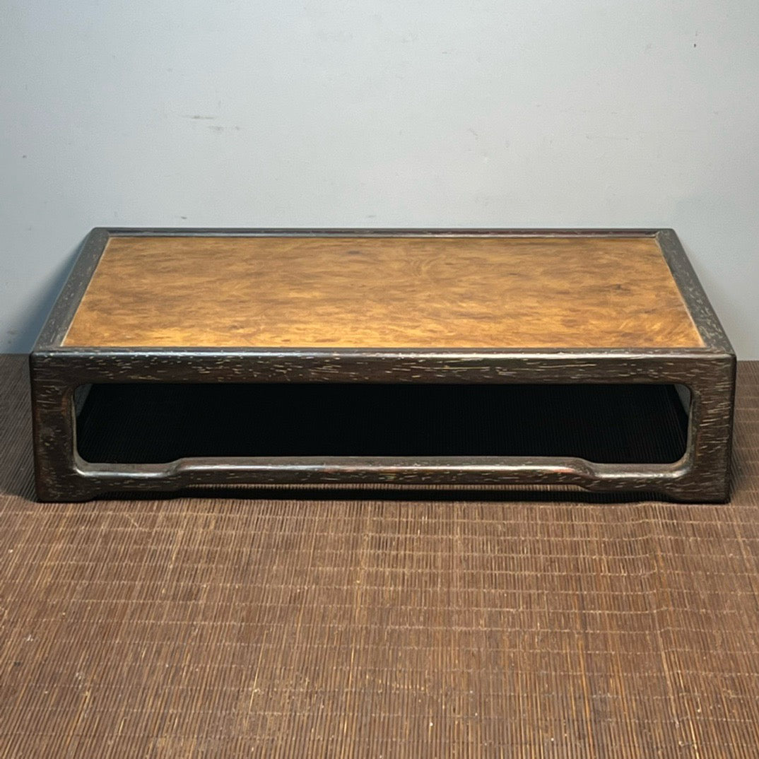 Chinese antique blood sandalwood inlaid with nanmu carving base