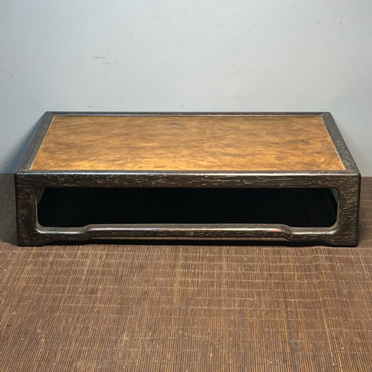 Chinese antique blood sandalwood inlaid with nanmu carving base