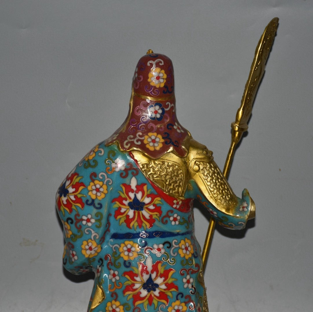 Pure copper cloisonn é Guan Gong Wu Cai Shen ornament