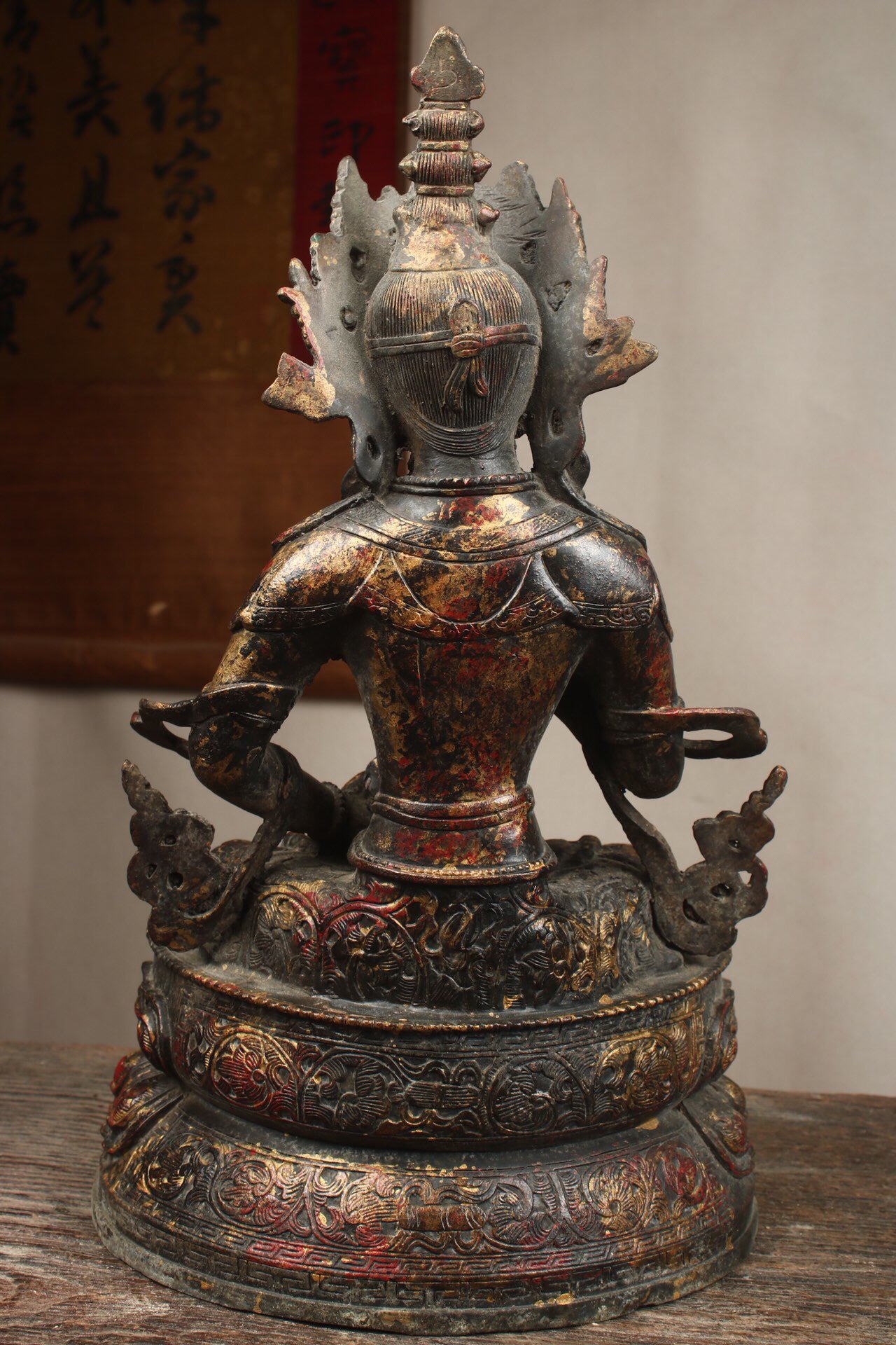 Chinese Antique Pure Copper Vajra Sutra Buddha Statue
