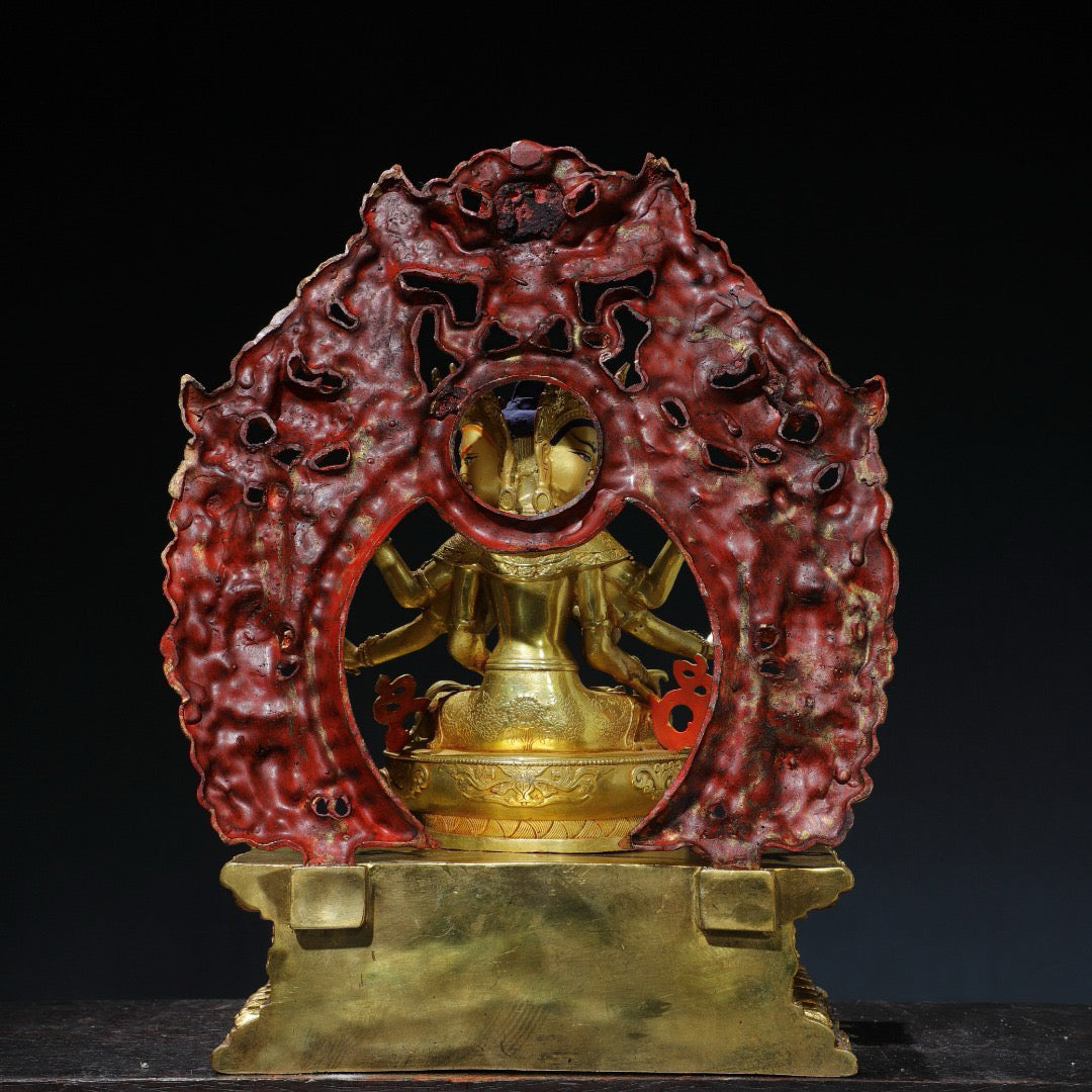 Chinese antique pure copper statue of the Holy Mother Buddha