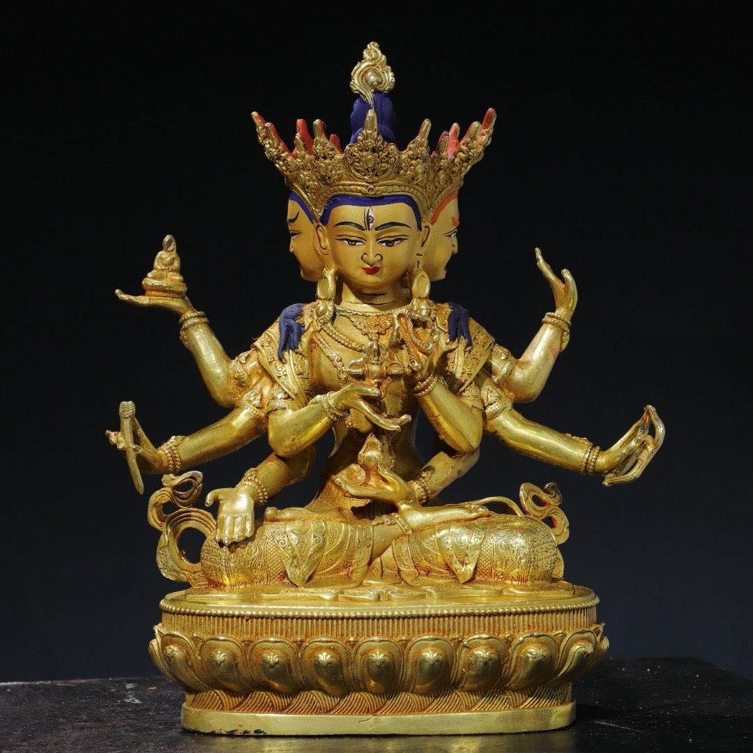 Chinese antique pure copper statue of the Holy Mother Buddha