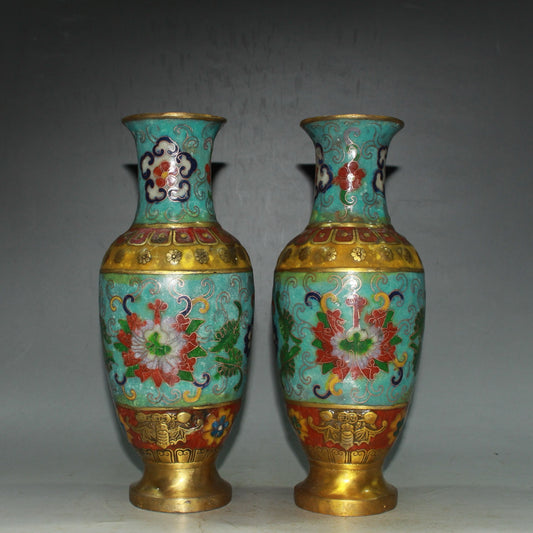 Pure copper cloisonn é vase ornament