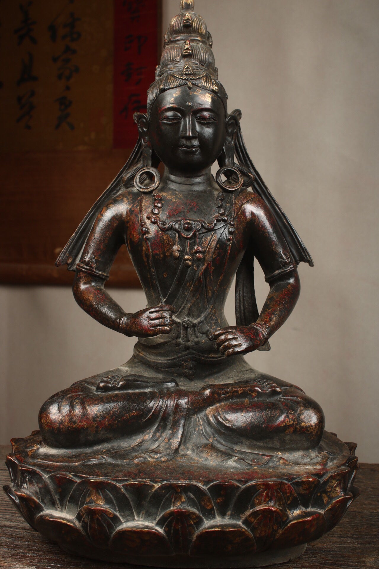 Chinese antique pure copper Buddha statue