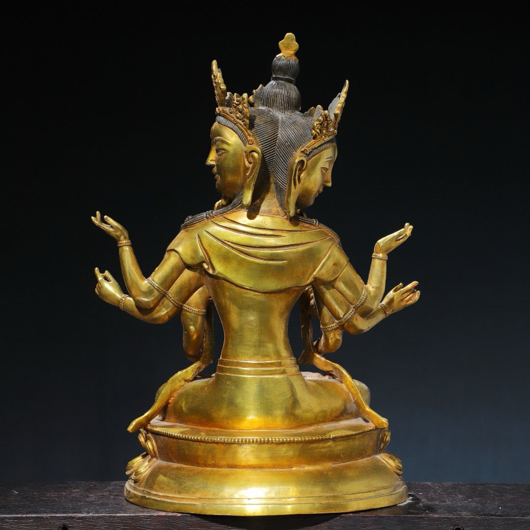 Chinese antique pure copper statue of the Holy Mother Buddha