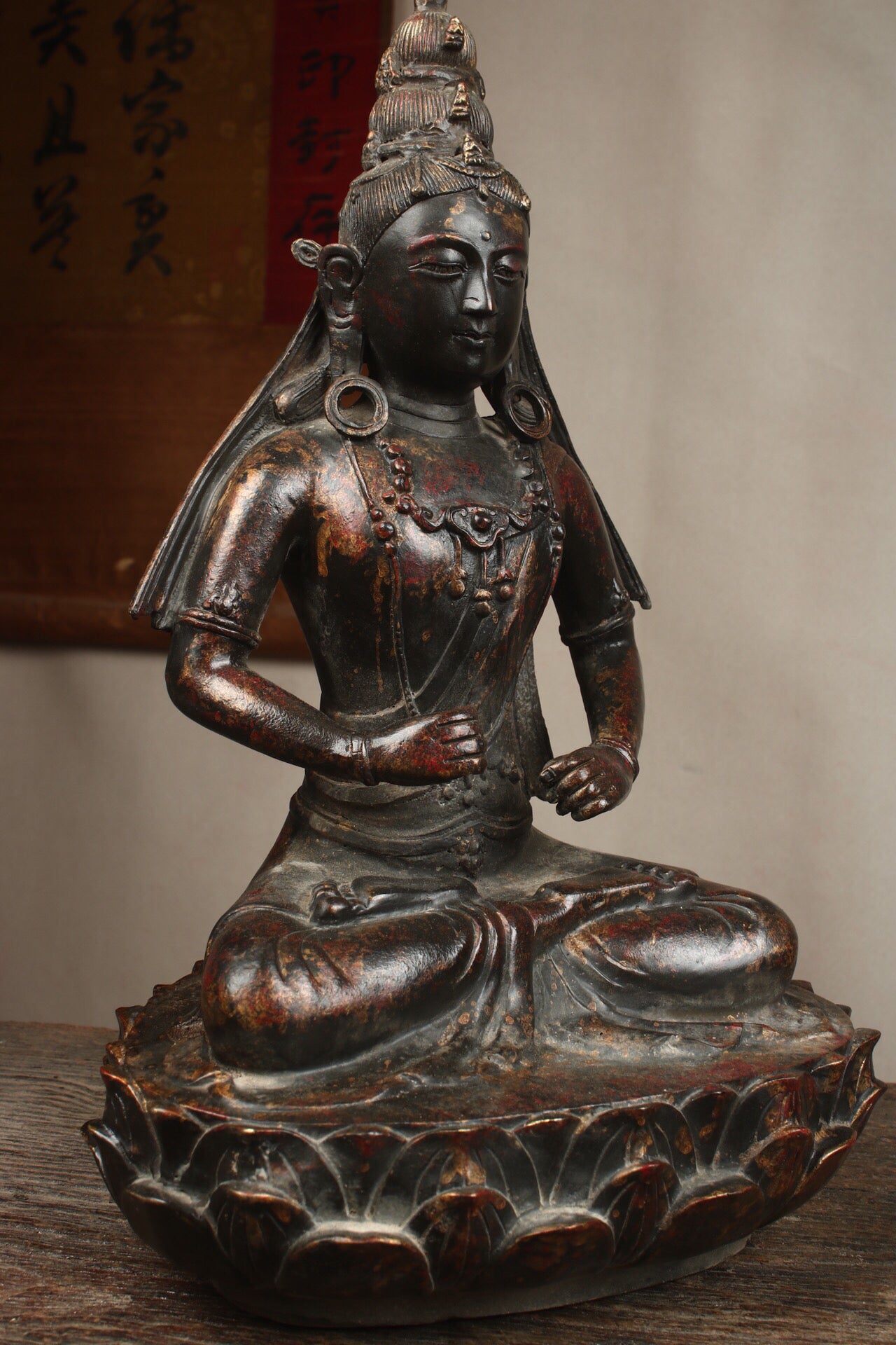 Chinese antique pure copper Buddha statue