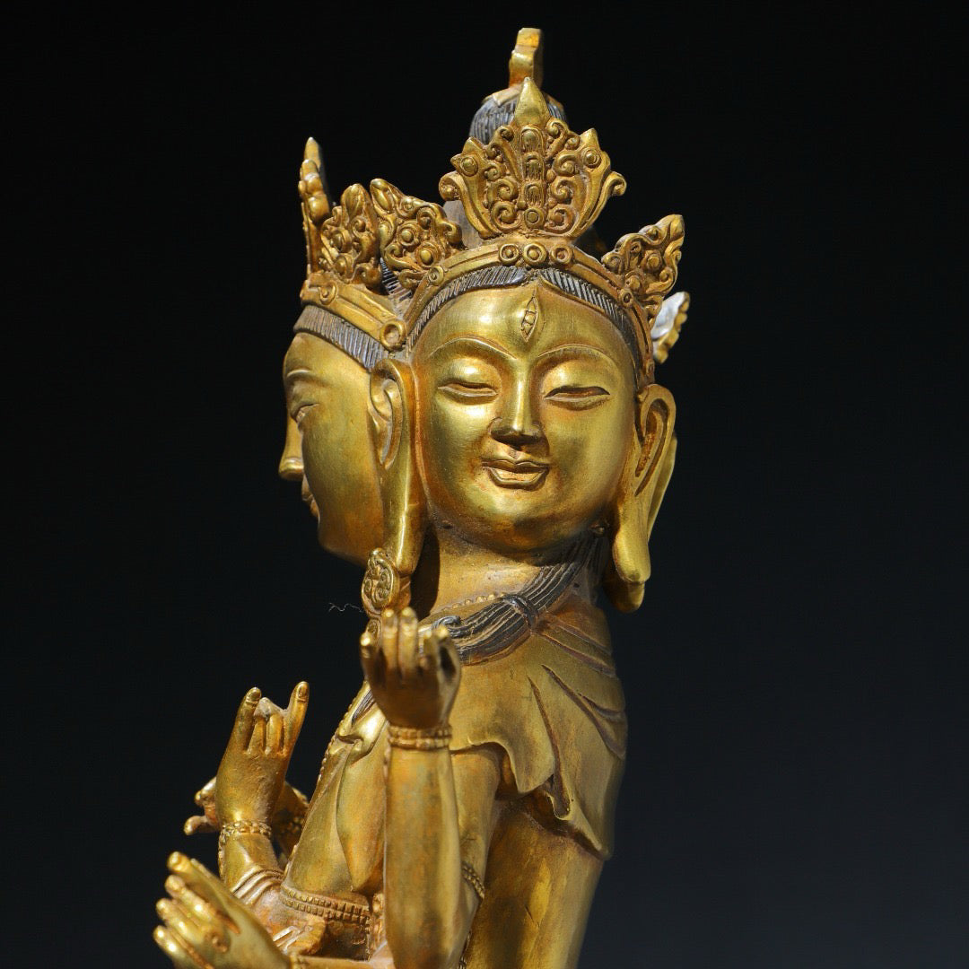 Chinese antique pure copper statue of the Holy Mother Buddha