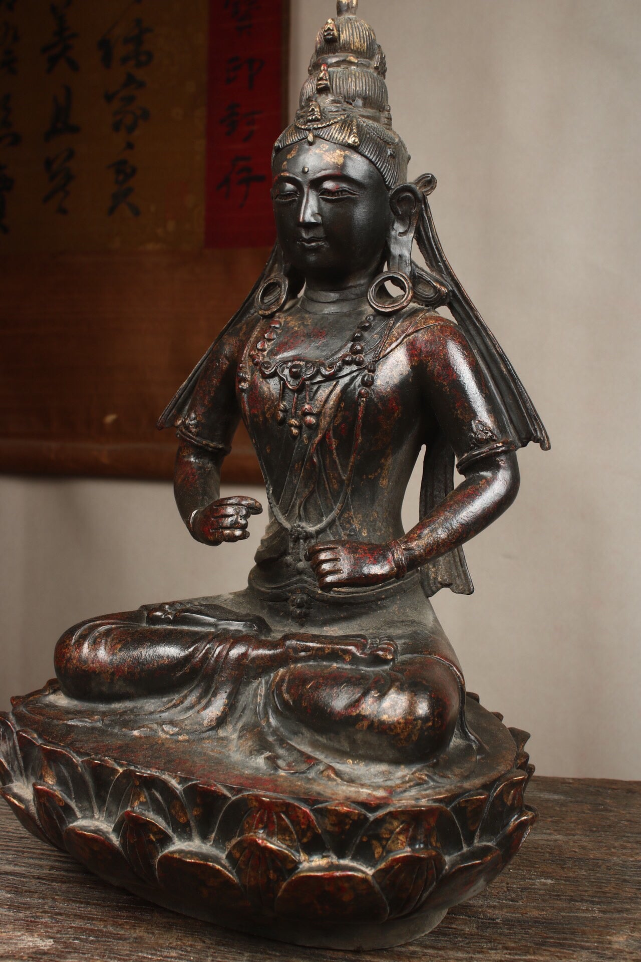 Chinese antique pure copper Buddha statue