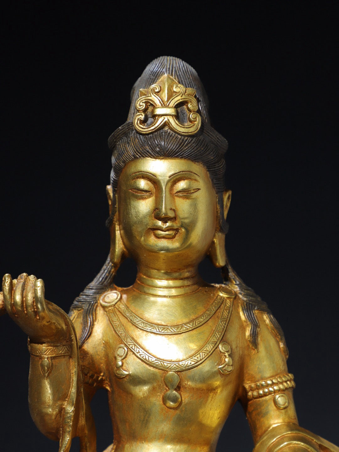 Chinese antique pure copper statue of the free Guanyin Buddha