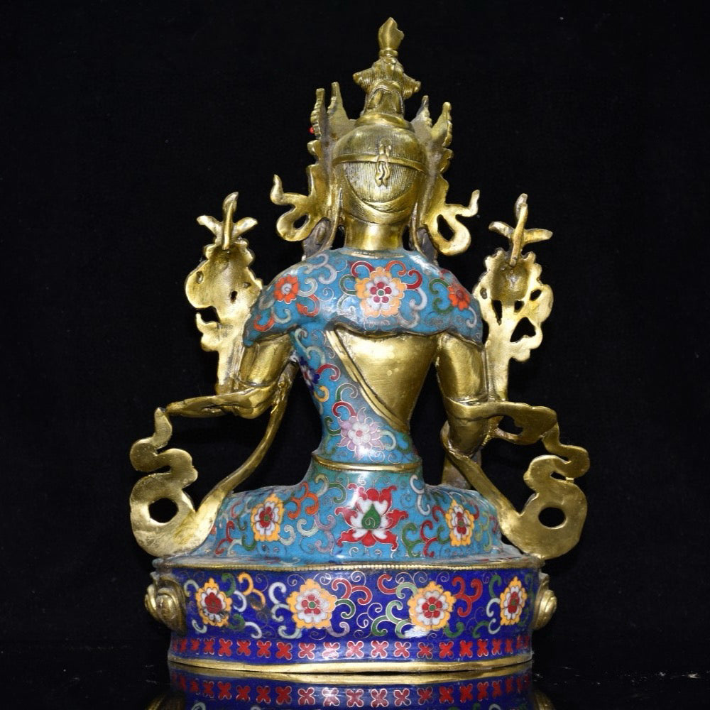 Pure copper cloisonn é Buddha statue ornament