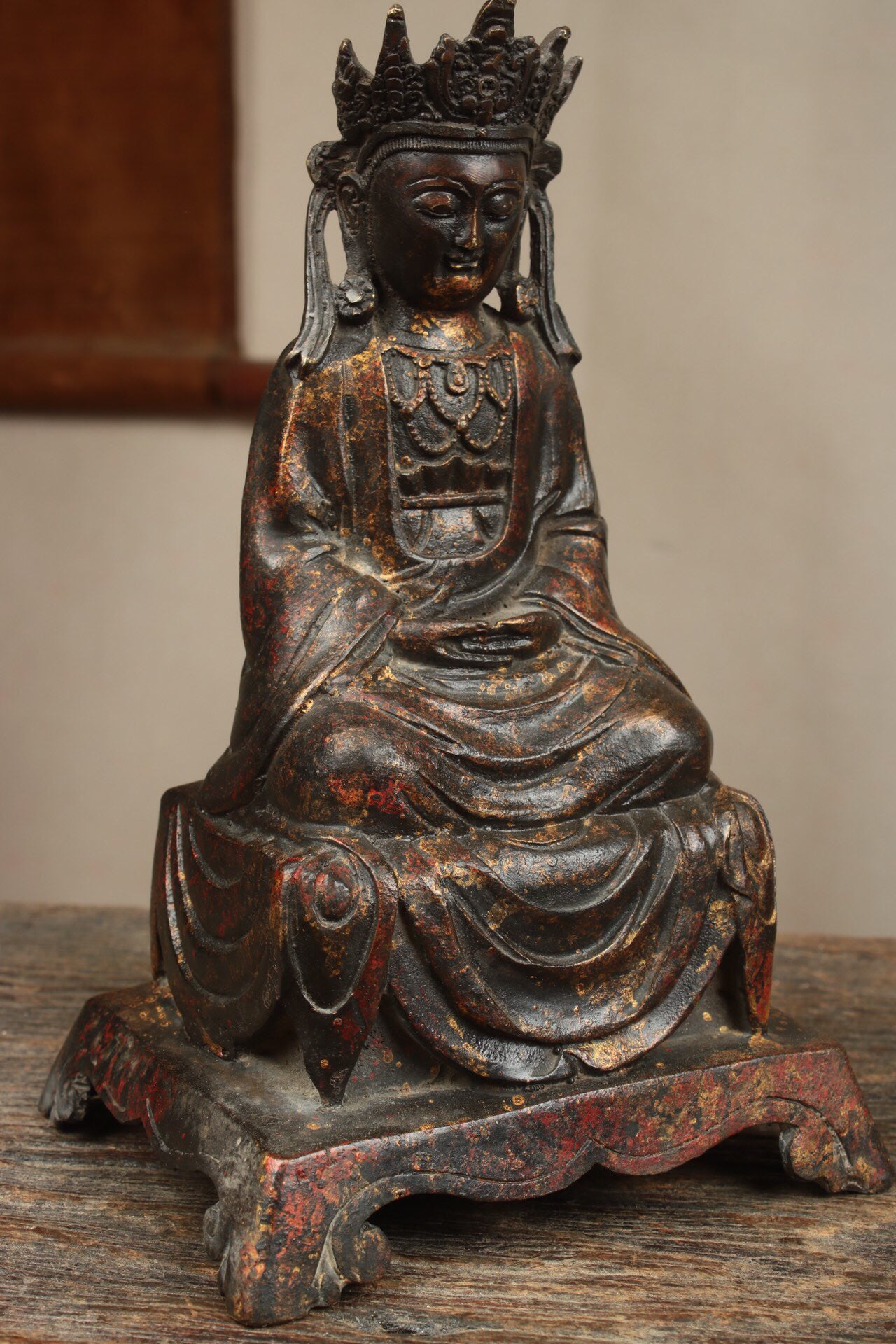 Chinese antique pure copper Buddha statue