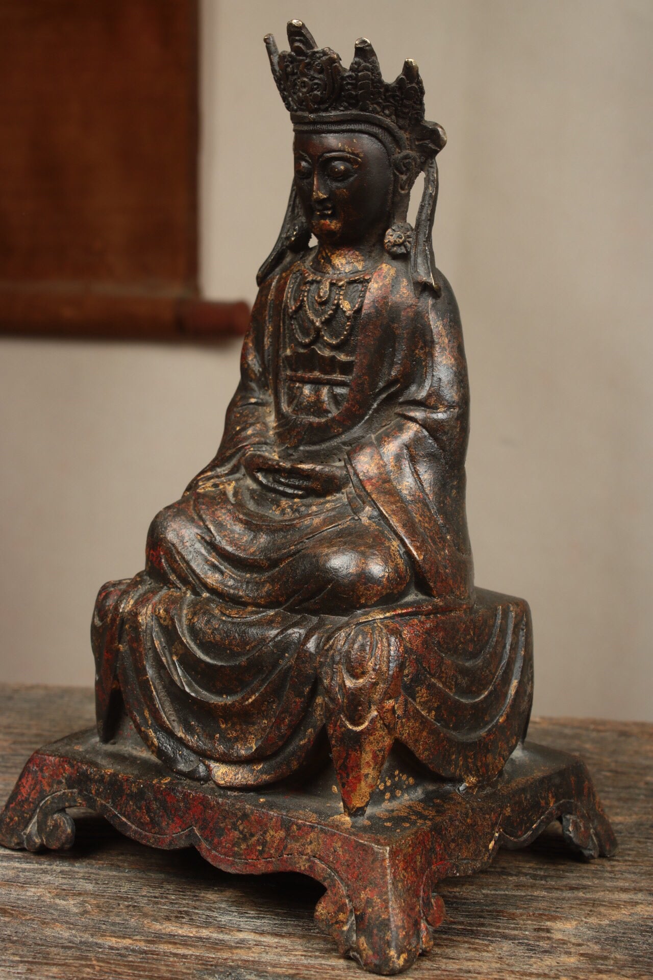 Chinese antique pure copper Buddha statue