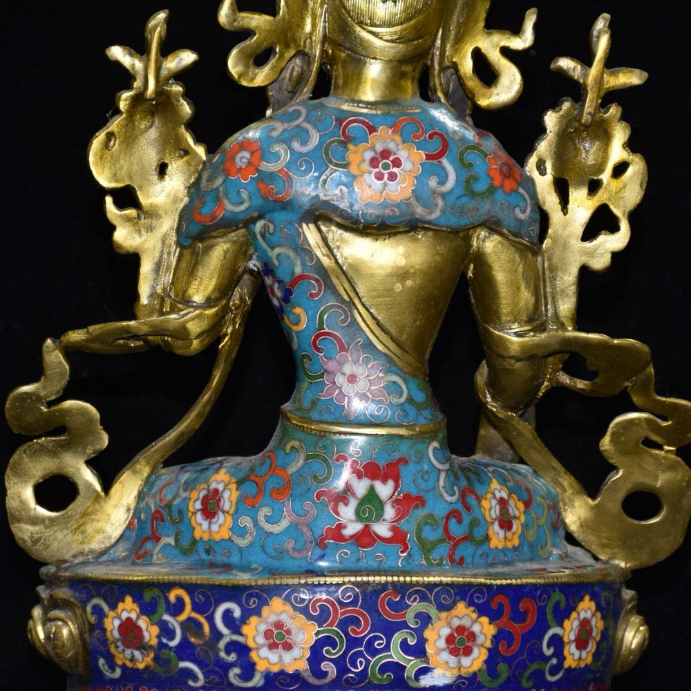 Pure copper cloisonn é Buddha statue ornament