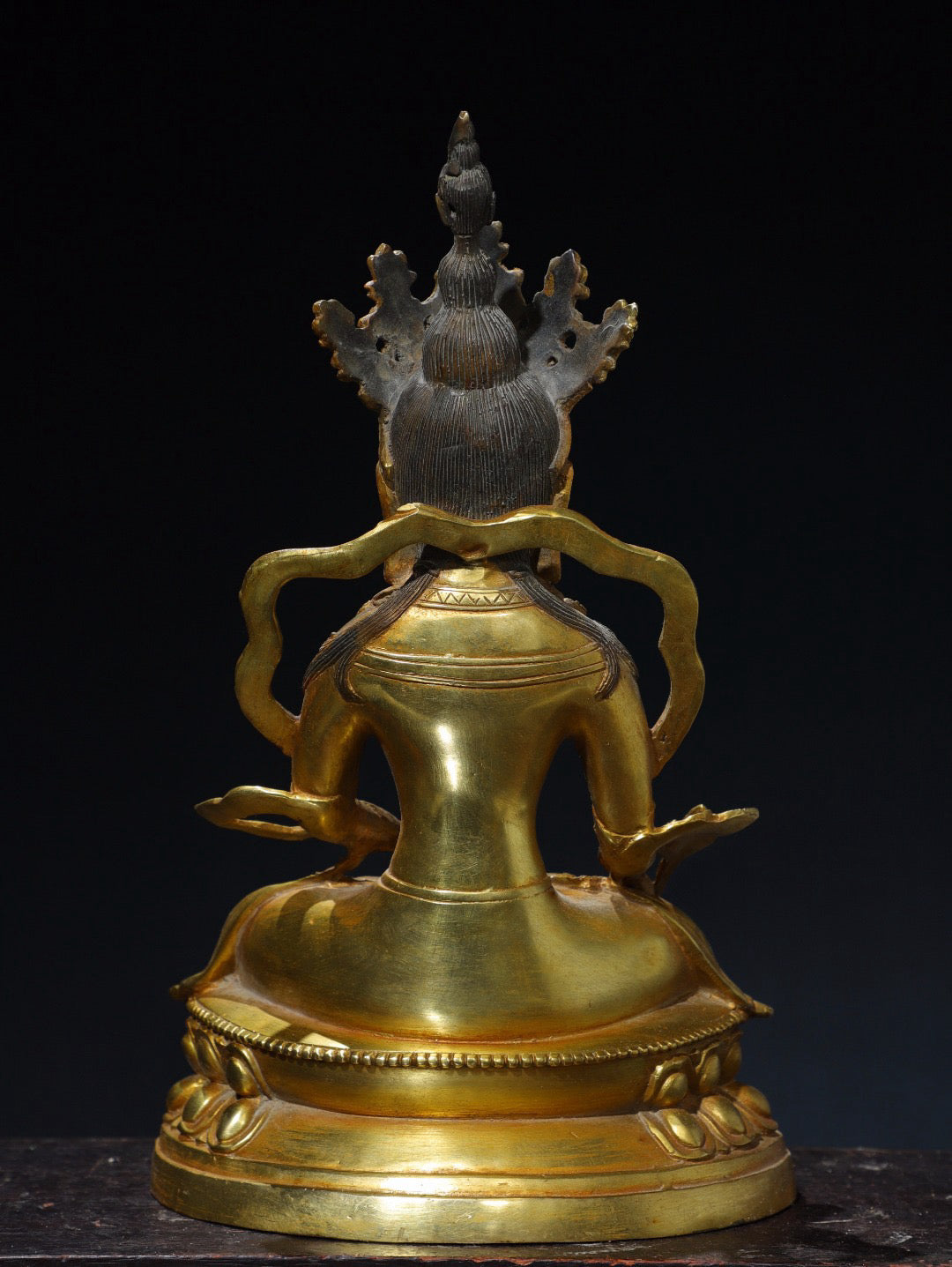 Chinese antique pure copper longevity Buddha statue