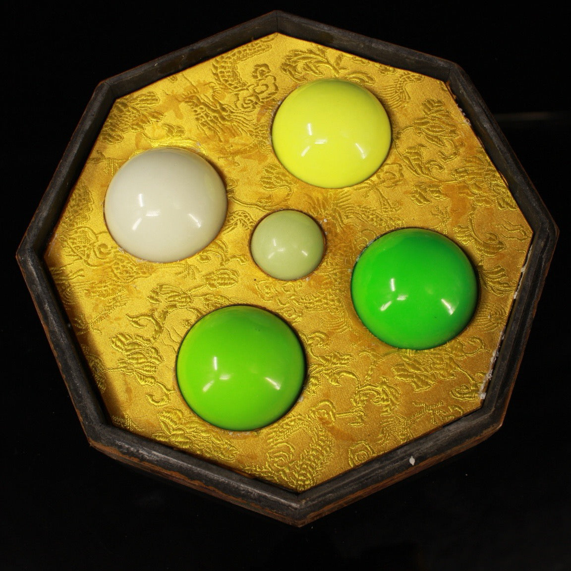 A set of Chinese antique luminous stone balls