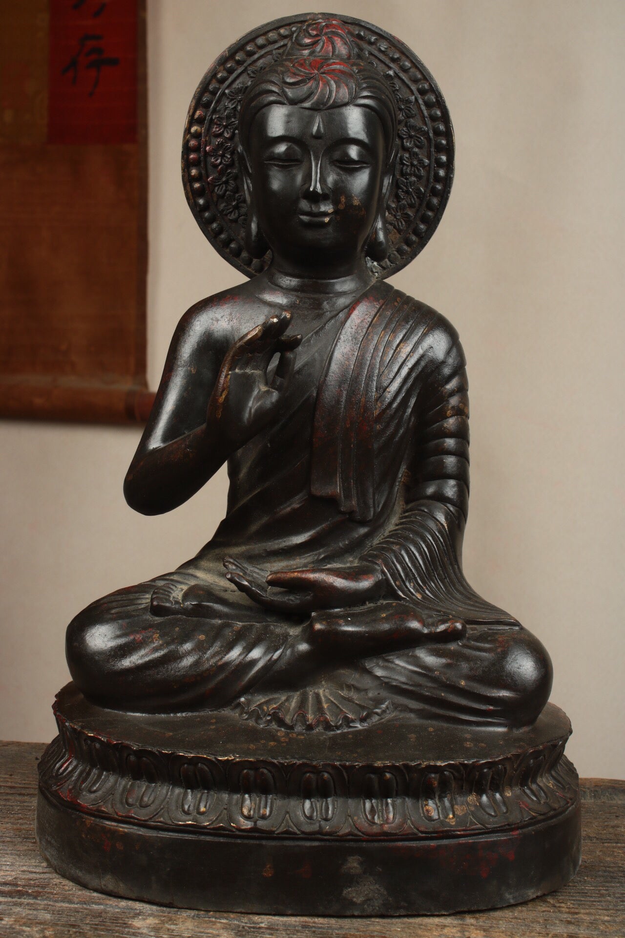 Chinese antique pure copper statue of Amitabha Buddha