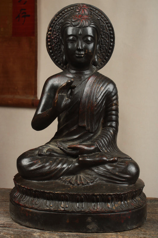 Chinese antique pure copper statue of Amitabha Buddha