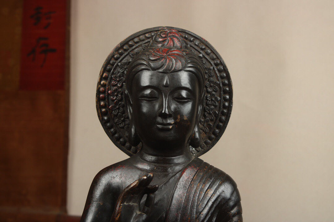 Chinese antique pure copper statue of Amitabha Buddha