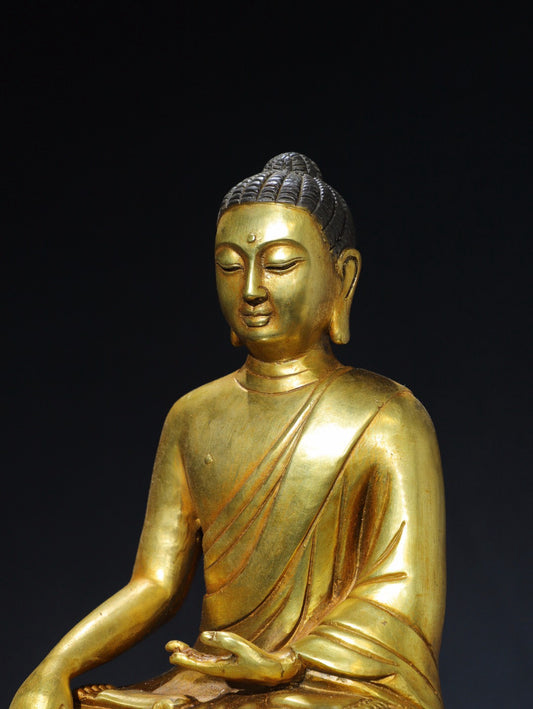 Chinese antique pure copper statue of the Great Sun Buddha