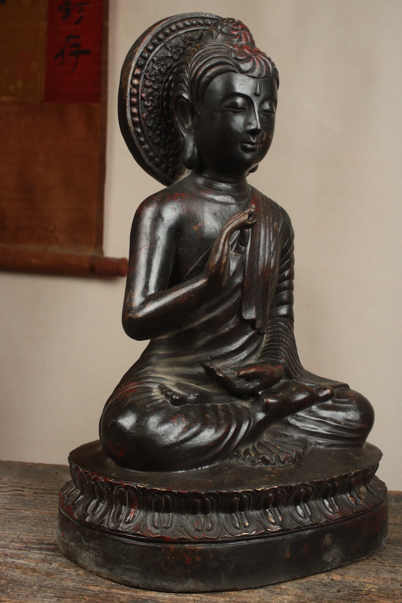 Chinese antique pure copper statue of Amitabha Buddha