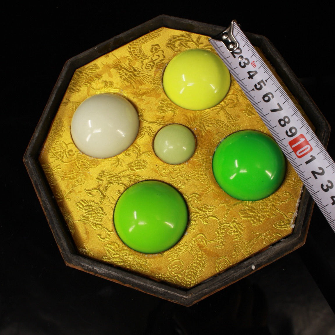 A set of Chinese antique luminous stone balls