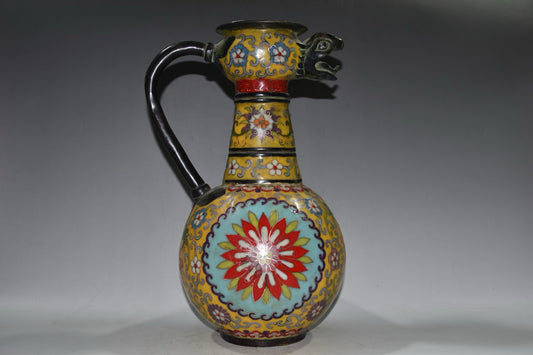 Pure copper cloisonne wine pot ornament