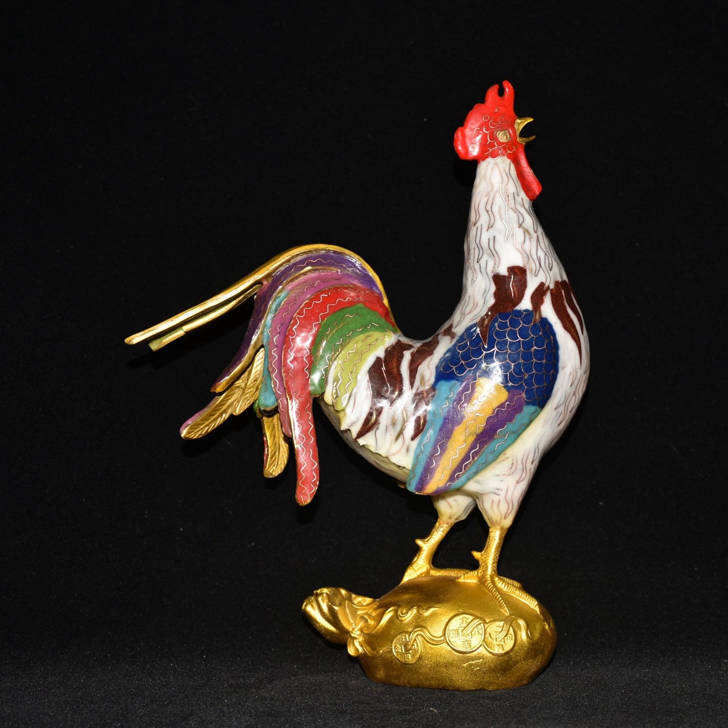 Pure copper cloisonne chicken ornament