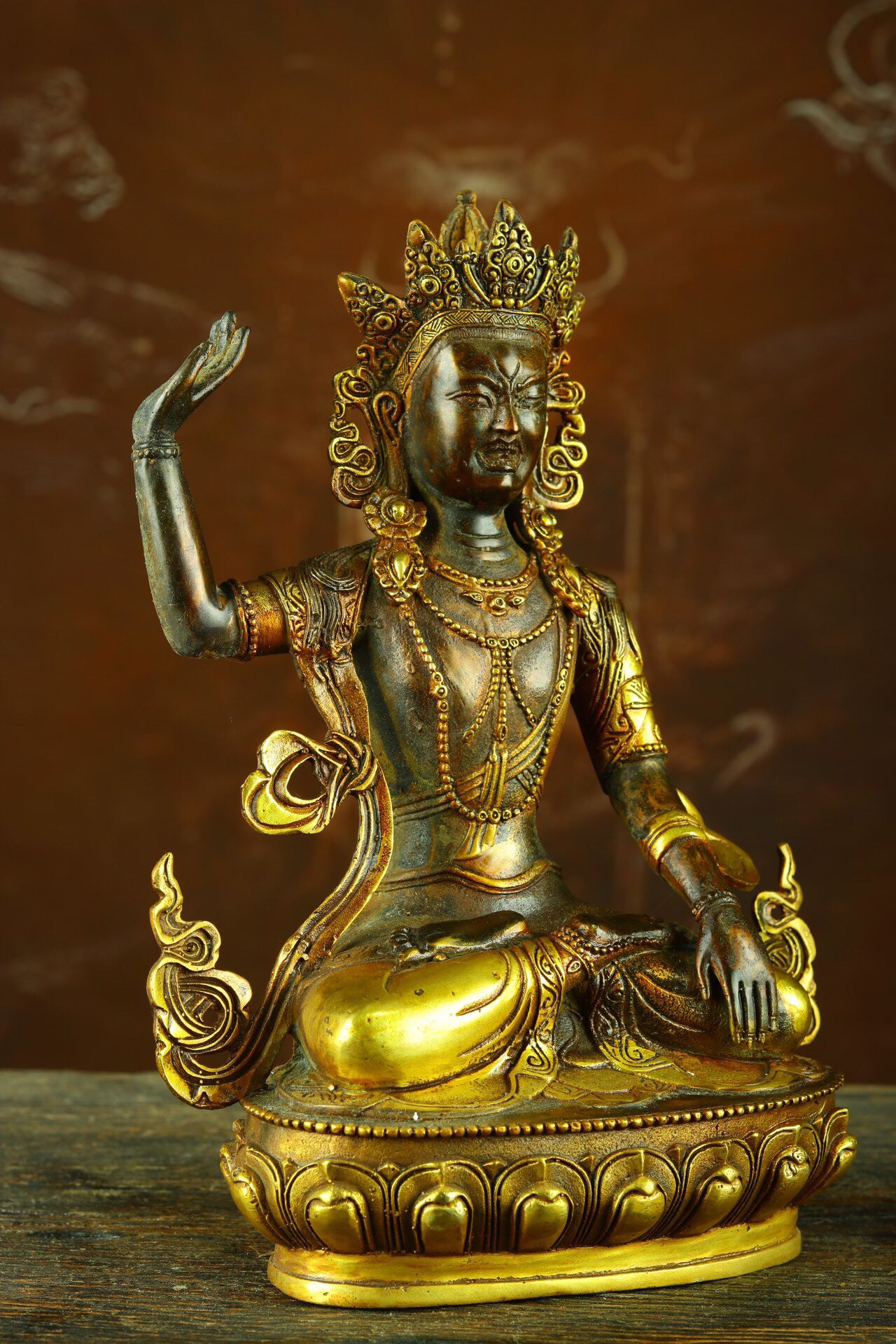 Chinese antique pure copper Buddha statue