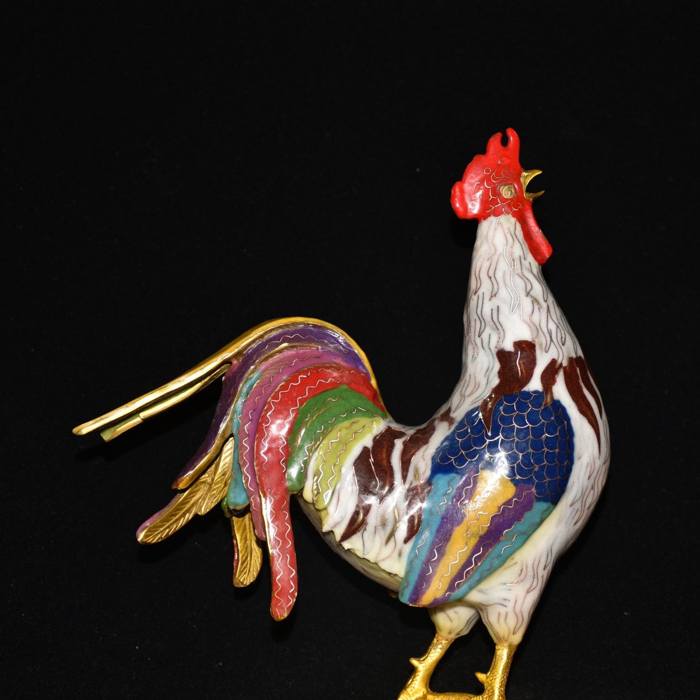 Pure copper cloisonne chicken ornament