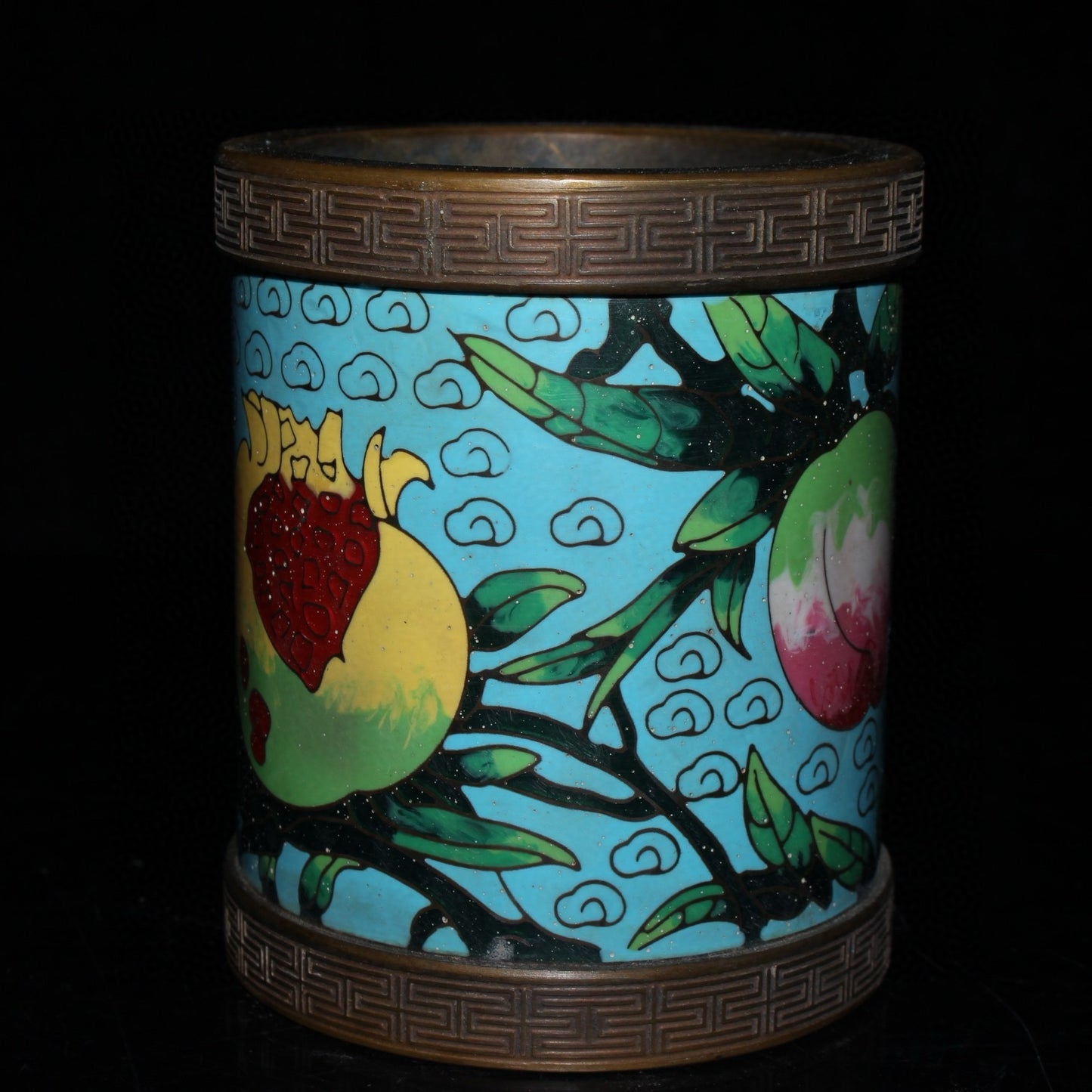 Pure copper cloisonne pen holder