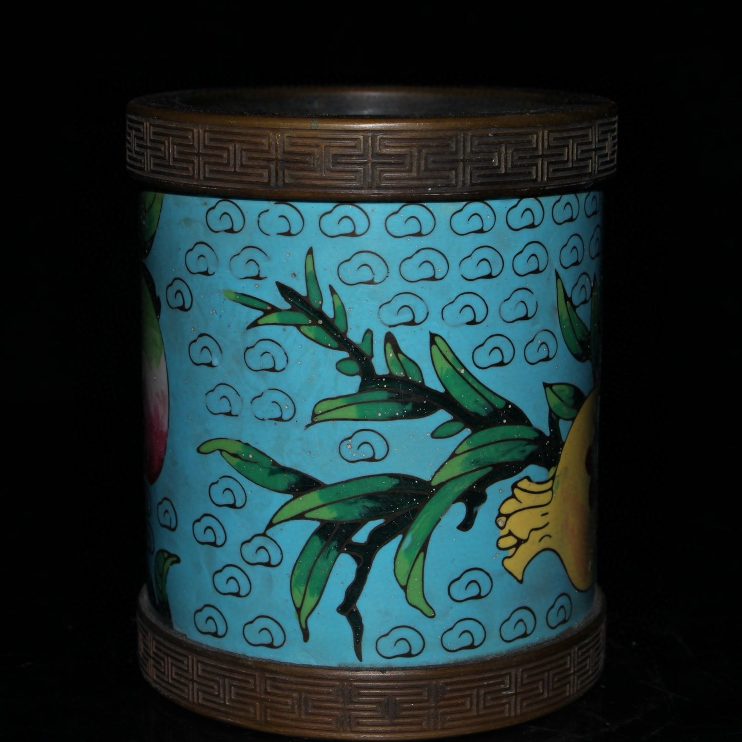 Pure copper cloisonne pen holder