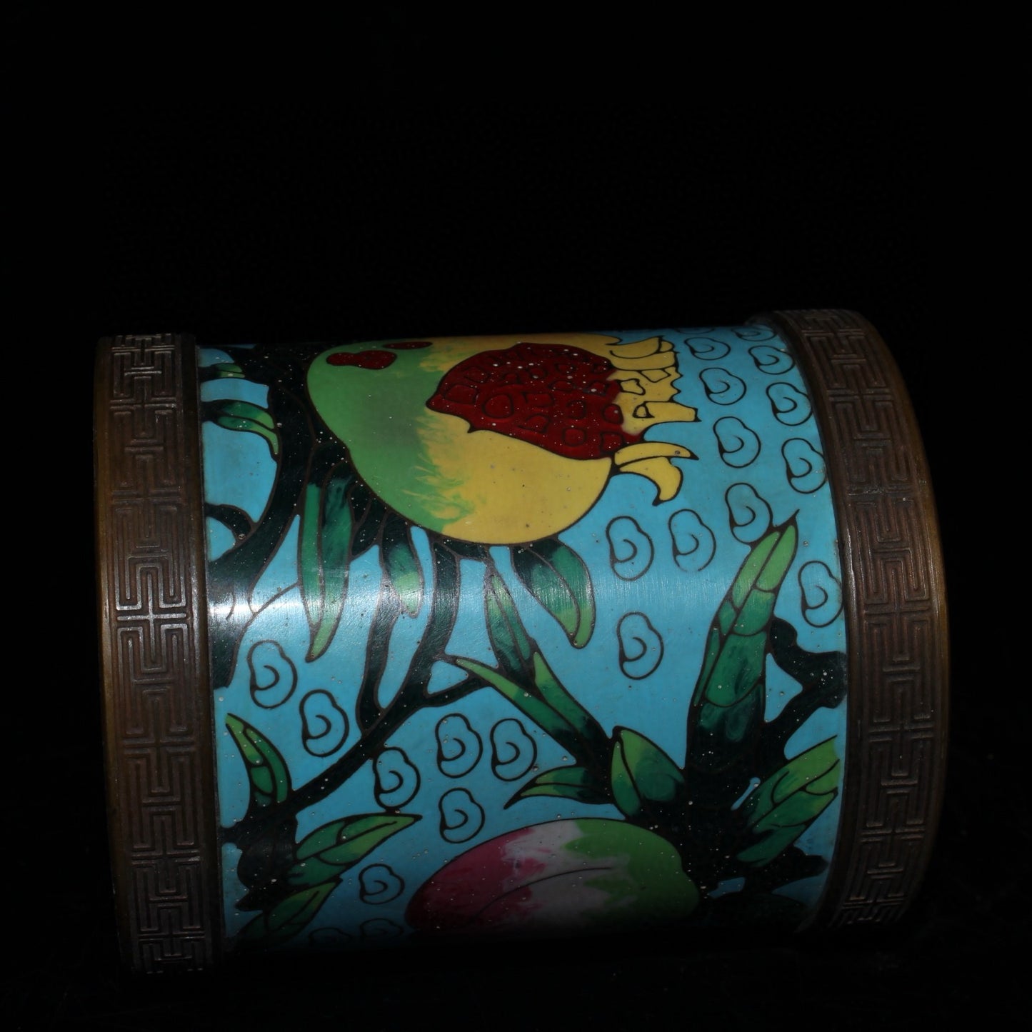 Pure copper cloisonne pen holder