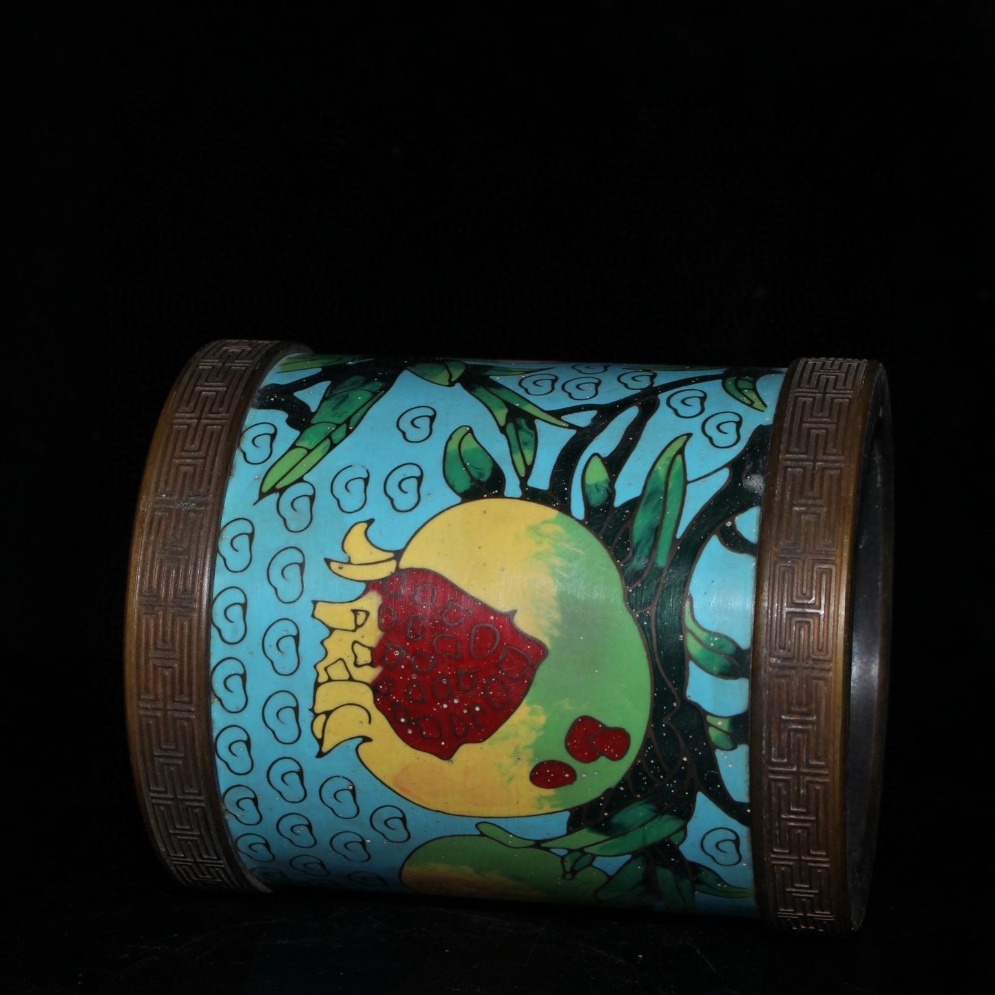 Pure copper cloisonne pen holder