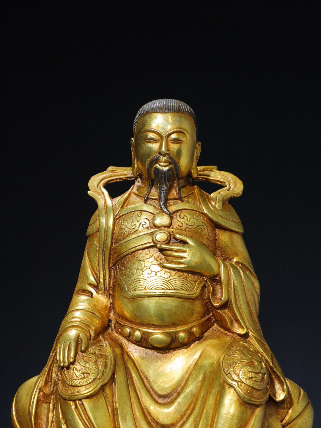 Chinese antique pure copper statue of Emperor Zhenwu Buddha