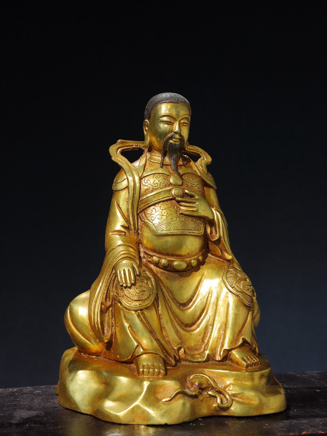 Chinese antique pure copper statue of Emperor Zhenwu Buddha