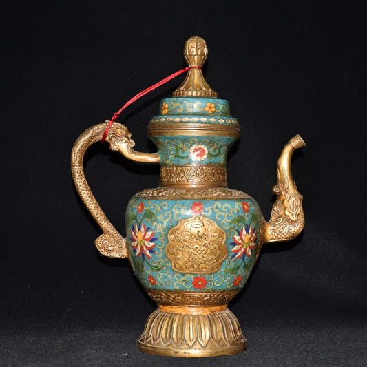 Pure copper cloisonne wine pot ornament
