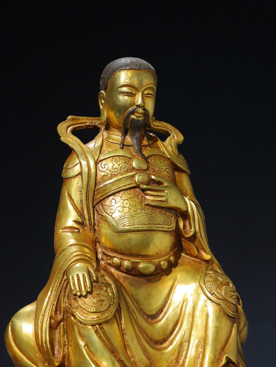 Chinese antique pure copper statue of Emperor Zhenwu Buddha