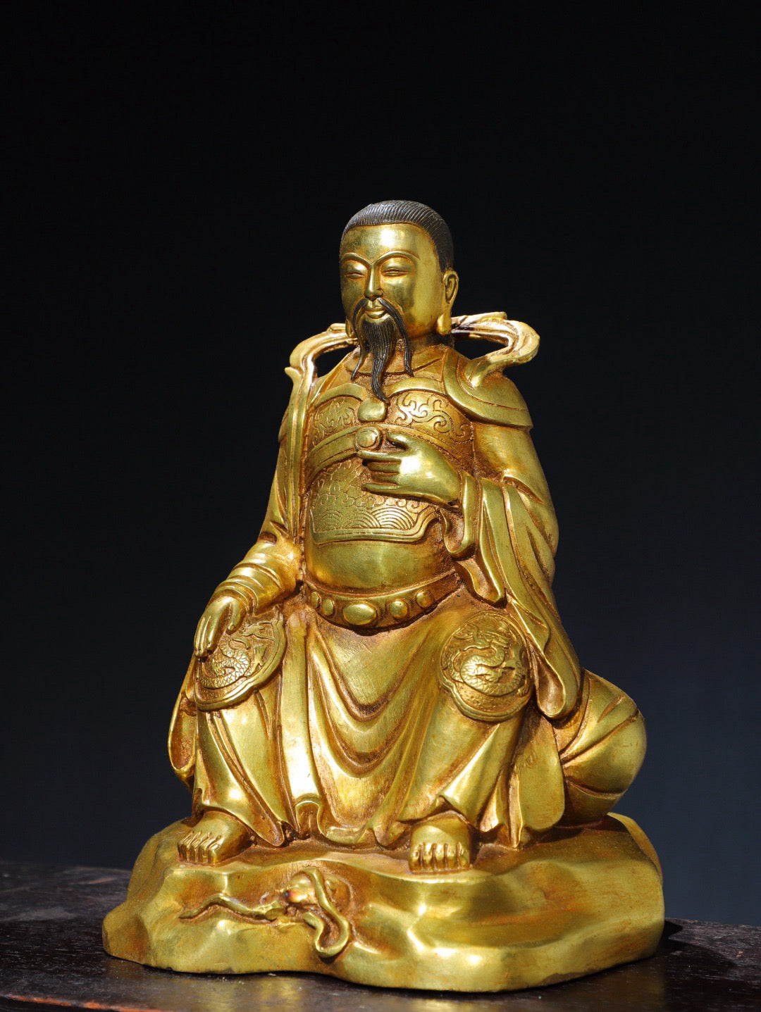 Chinese antique pure copper statue of Emperor Zhenwu Buddha