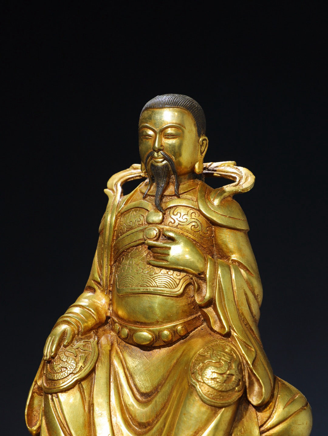 Chinese antique pure copper statue of Emperor Zhenwu Buddha