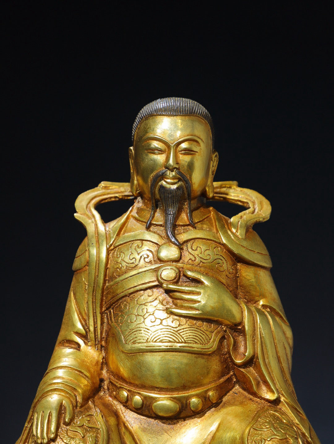 Chinese antique pure copper statue of Emperor Zhenwu Buddha
