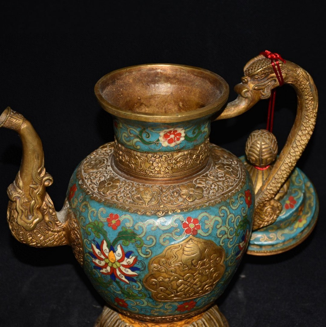 Pure copper cloisonne wine pot ornament