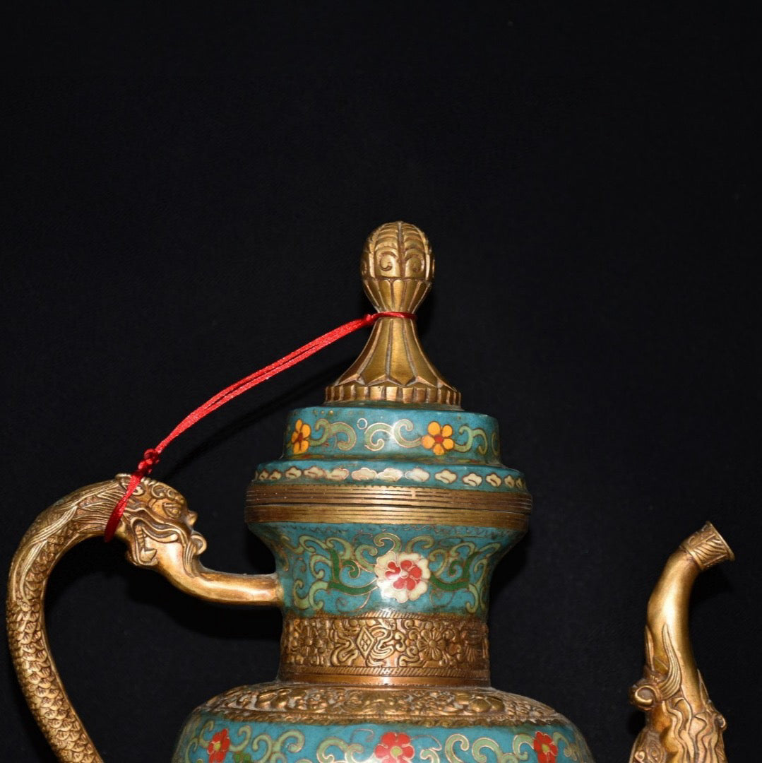 Pure copper cloisonne wine pot ornament