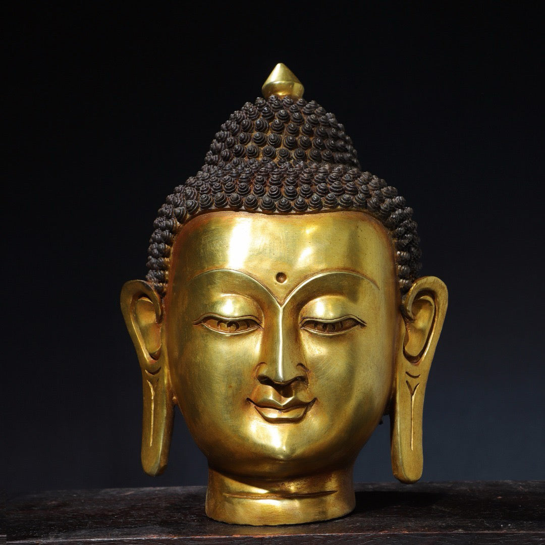 Chinese antique pure copper statue of Shakyamuni Buddha