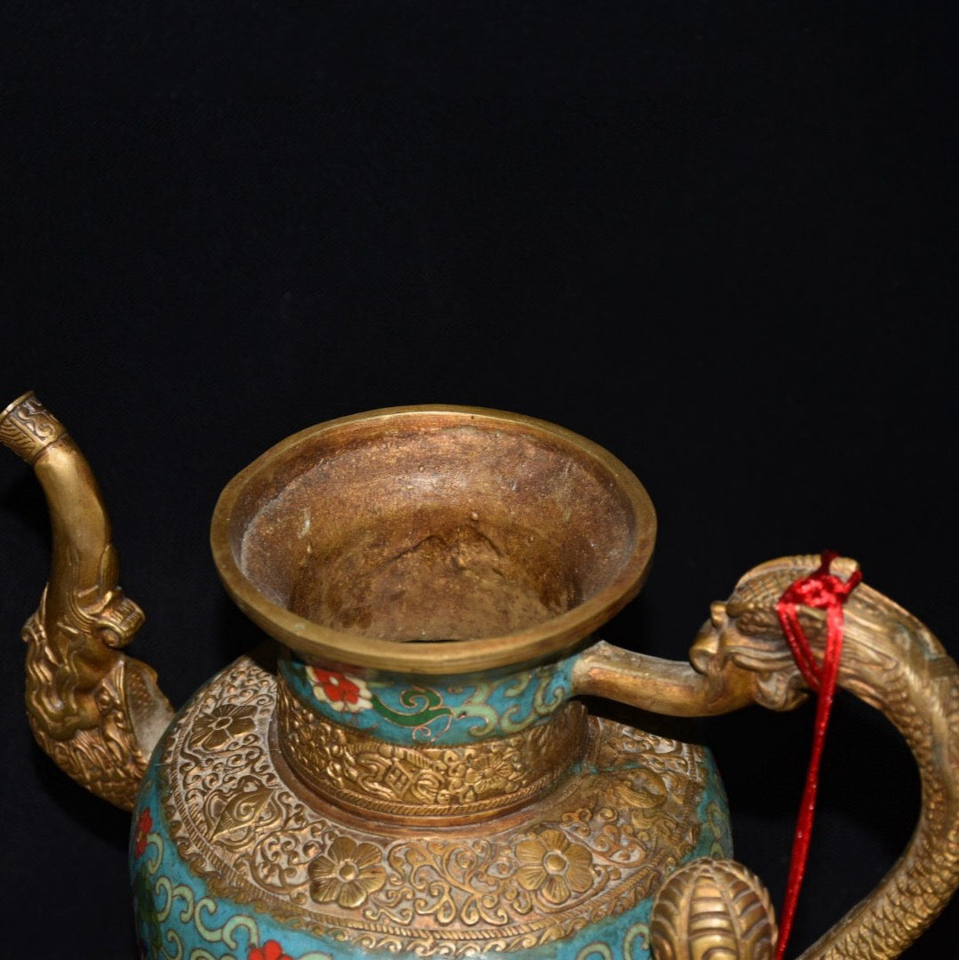 Pure copper cloisonne wine pot ornament