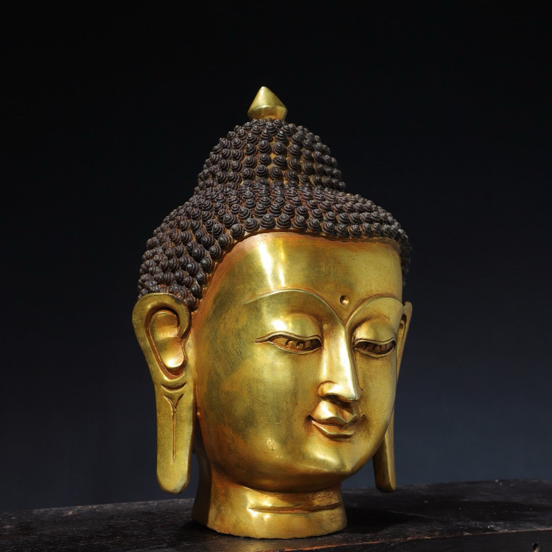 Chinese antique pure copper statue of Shakyamuni Buddha
