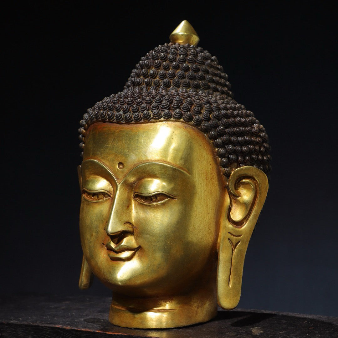 Chinese antique pure copper statue of Shakyamuni Buddha