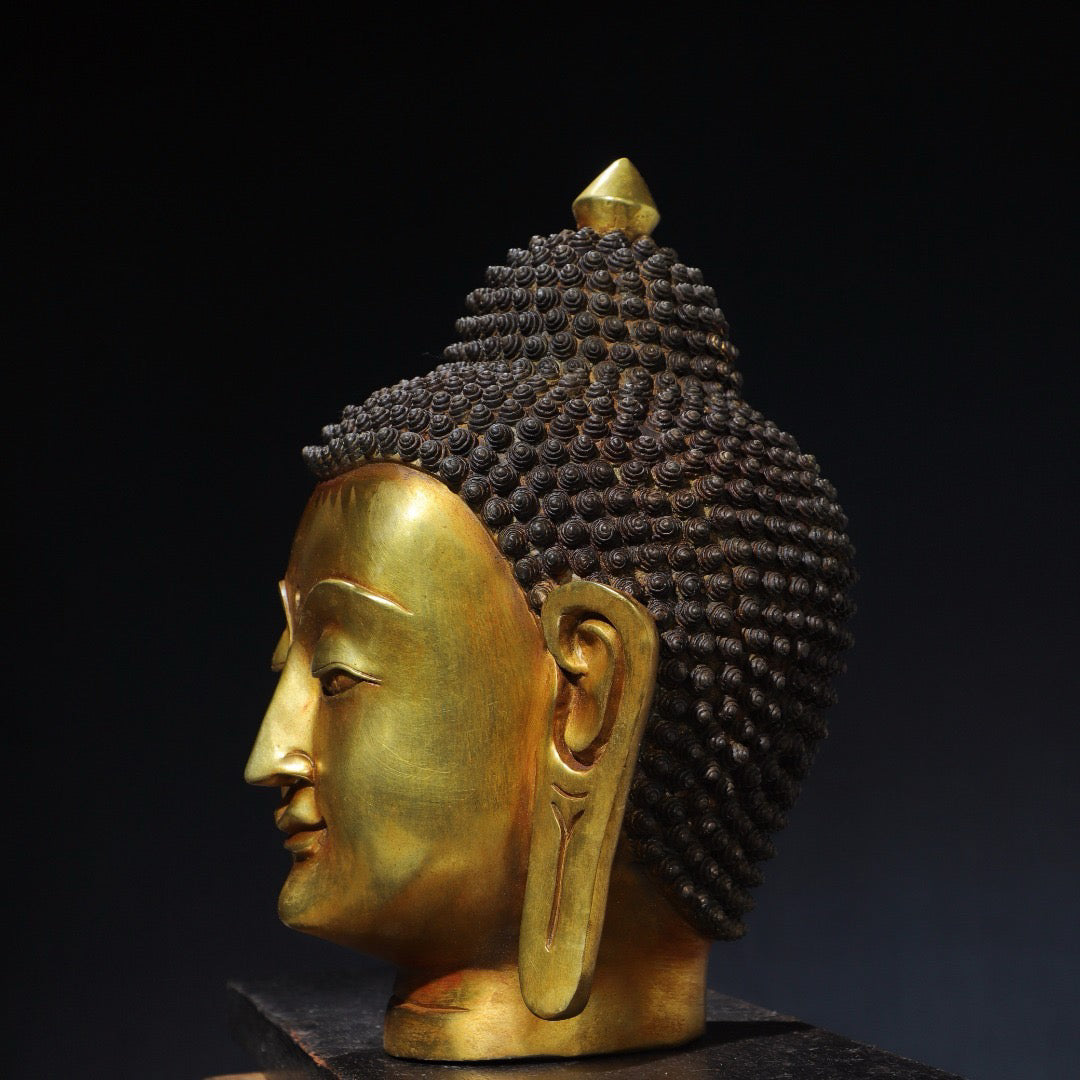 Chinese antique pure copper statue of Shakyamuni Buddha